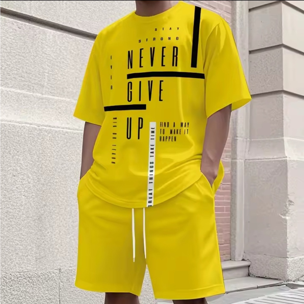 Stay Strong Yellow Men's Athletic Shorts